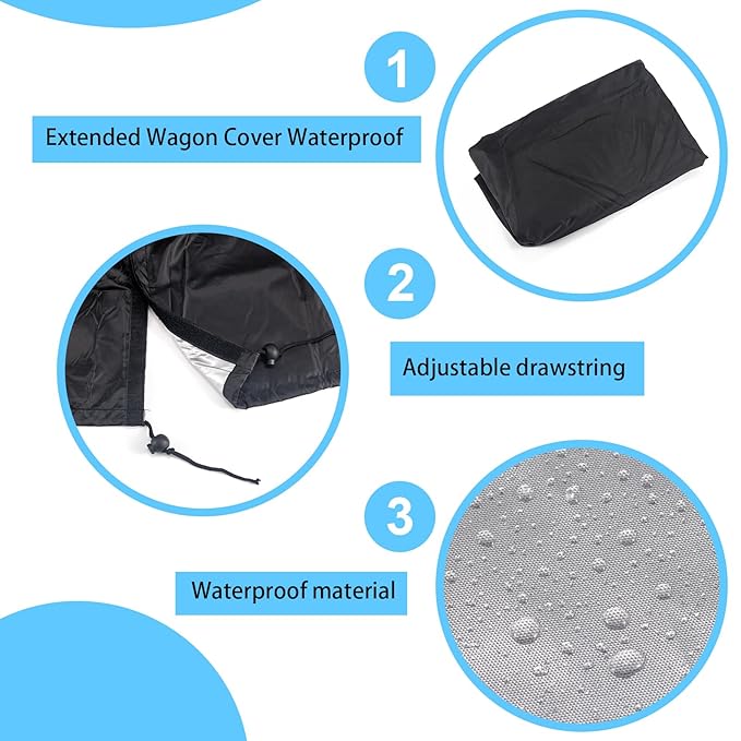 Wagon Rain Cover,Waterproof Push-Pull Wagon Rain Cover Canopy,Wagon Rain Wind Cover for Outdoor Garden Camping Picnic,Folding Wagon Stroller Trolley Cart Accessories,Transparent Lounge Wagon Cover