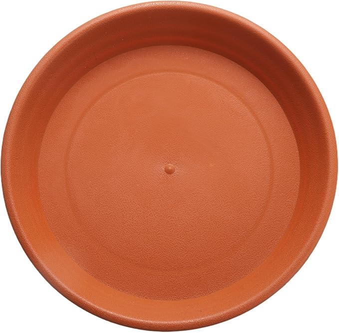 HARFINGTON Plastic Plant Saucer 7" Round Drip Trays Flower Pot Saucers Flower Base Bottom Drainage Tray for Indoors Outdoors Planters, Pottery Red