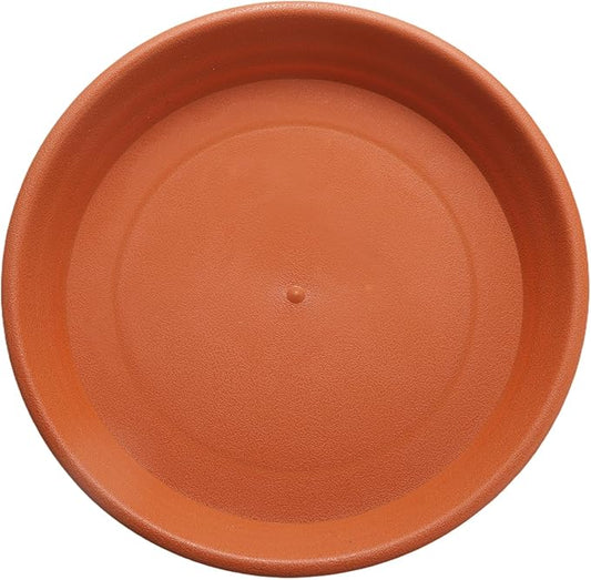 HARFINGTON Plastic Plant Saucer 7" Round Drip Trays Flower Pot Saucers Flower Base Bottom Drainage Tray for Indoors Outdoors Planters, Pottery Red