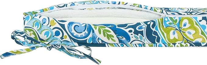 Magpie Fabrics Indoor Outdoor Waterproof Square Chair Cushion, 18" x 18" x 2.5", 2 Pack, Water Resistant Seat Cushions, for Patio Garden Office, Paisley Lapis Green