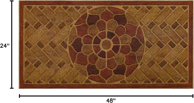 Mohawk Home Stoney Medallion Casual Ornamental Clay 2' X 4' Door Mat Perfect for Porch, Garage