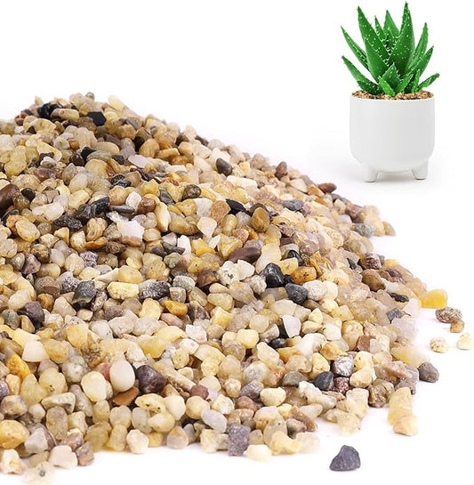 WHANLEY L&Q 5 LB Natural Coarse Sand,Rocks for Plants,Decorative Stones,Aquarium Sand,Succulents and Cactus Bonsai DIY Projects Rocks,Pebbles for Indoor Plants,Gravel(Stones Size:3~5 mm)