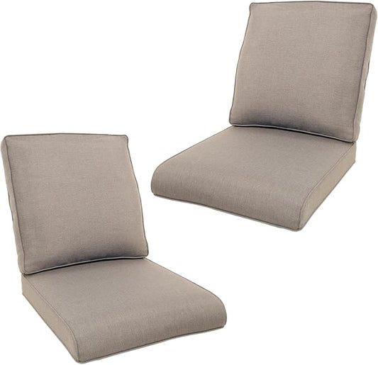 Outdoor Chair Cushions- 22 X 25 Inch High Density Sponge Patio Cushions Deep Seat Patio Furniture Cushions for Chair Sofa Couch-Grey/4 Piece