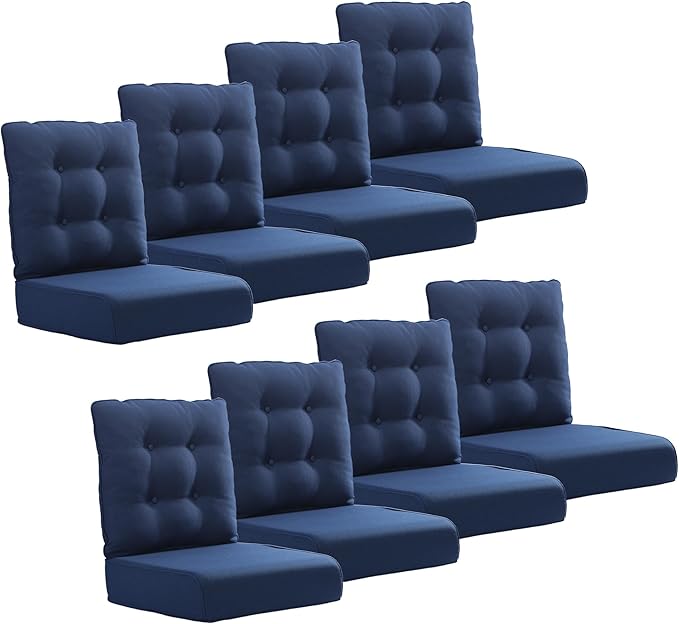 Joyside Outdoor Chair Cushions Set, 22x25/22x24 Inch Patio Furniture Cushions, 6’’ Thick, Water Resistant & Fade Resistant, Outdoor Replacement Cushions for Seat and Sofa
