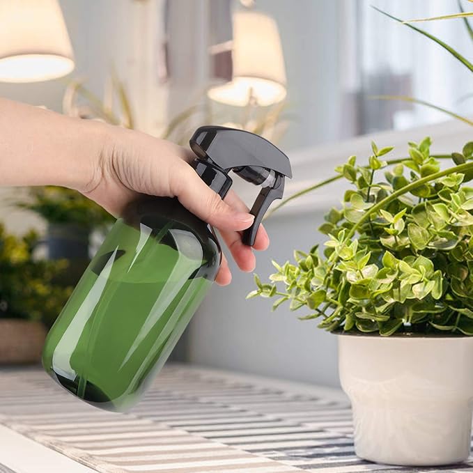 driew Plant Mister Spray Bottle, Plant Mister Water Spray Bottle for Plants Misting Bottle Water Fine Mist, Cleaning Solutions, Gardening, Indoor, Outdoor (Green - 17oz)