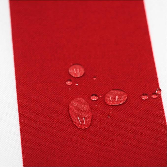 SleepMan Outdoor 17"x16" Chair Cushions with Ties Set of 8, Water Resistant All Weather U-Shape Seat Pads for Patio Garden Furniture Indoor Fade Resistant Patio Cushions (Red Stripe)