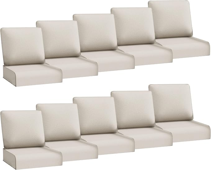 Joyside Outdoor Chair Cushions Set, 24x24 Inch Patio Furniture Cushions, 6’’ Thick, Water Resistant & Fade Resistant, Outdoor Replacement Cushions for Seat and Sofa