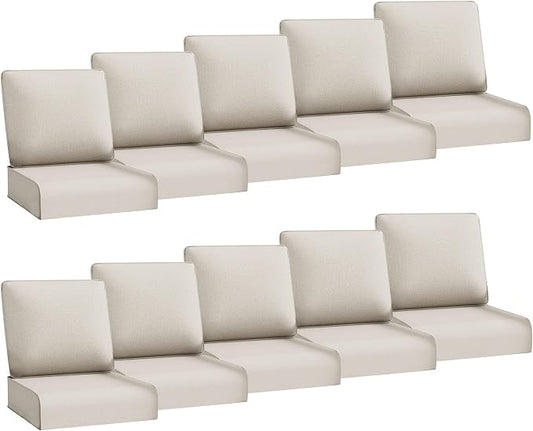 Joyside Outdoor Chair Cushions Set, 24x24 Inch Patio Furniture Cushions, 6’’ Thick, Water Resistant & Fade Resistant, Outdoor Replacement Cushions for Seat and Sofa