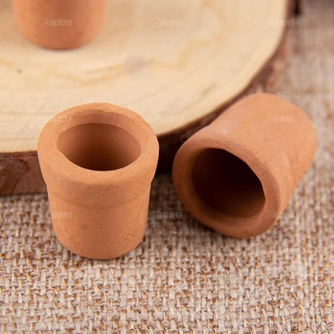 AUEAR, 10 Pack Fairy Garden Mini Clay Pots Small Flower Pot Terra Cotta for Indoor Outdoor Crafts 0.8"x0.7"