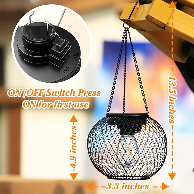 Solar Lantern Outdoor Waterproof, KagoLing Upgraded Hanging Solar Lights Outdoor Garden Decorations Lighting Solar Powered Waterproof Tree Lantern for Garden Yard Patio Pathway