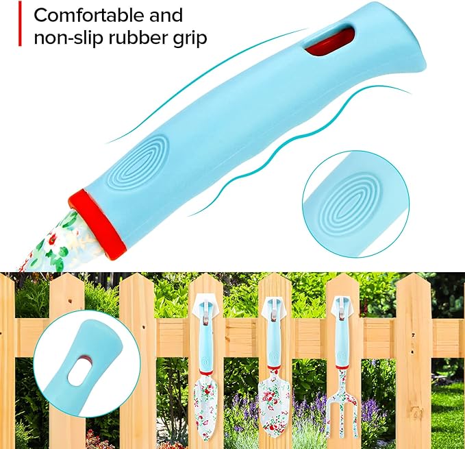 11 Piece Heavy Duty Floral Garden Tool Set Garden Gifts for Women Men Birthday Rust-Proof Aluminum Garden Hand Tools Gardening Kit with Storage Tote Bag Organizer.