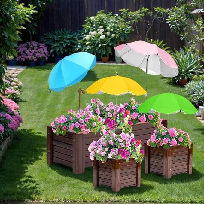 Plant Shades for Outdoor Plants, Plant Umbrellas for Garden Plants, Plant Shade Umbrella 4 Pack with Sun Cover, Cloth Protection for Garden Outdoor Plants