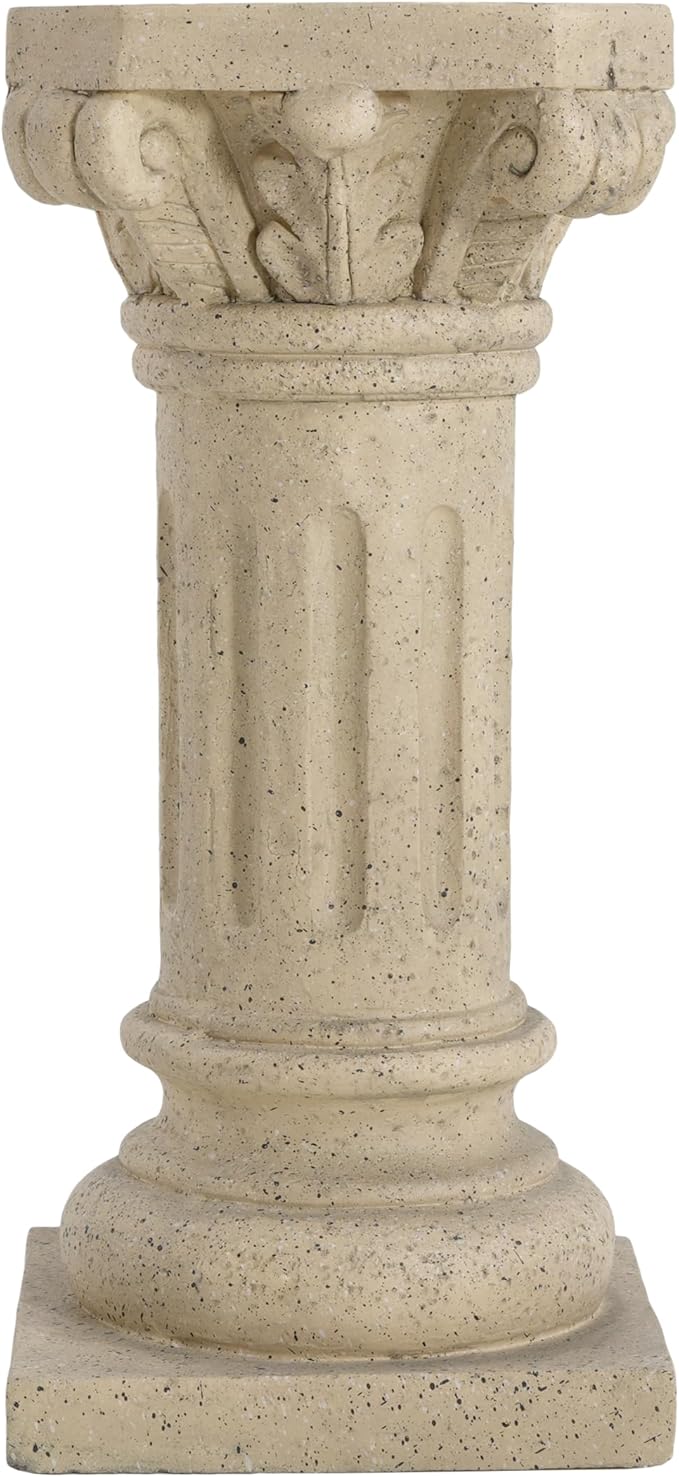 Christopher Knight Home Jorine 26.25"H Plant Stand, Lightweight Concrete Plant Stand, Pedestal Column Side Table, Indoor Outdoor Plants Standing for Entryway Garden Yard Home, No Assemly Needed, Sand