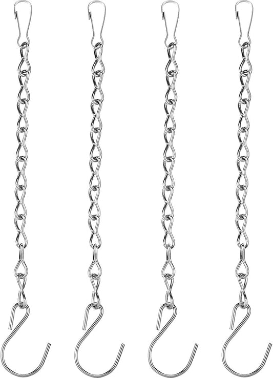 Outus 4 Pack 9.5 Inch White Hanging Chain for Bird Feeders, Planters, Lanterns, Wind Chimes, Decorative Ornaments and Birdbaths Basket Extender Chain Outdoor Indoor