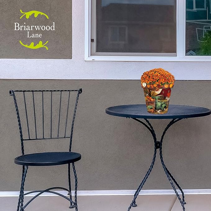 Briarwood Lane Fall Planter 8.5" x 8.5" x 8.5" Autumn Farm Small for Fall Planter