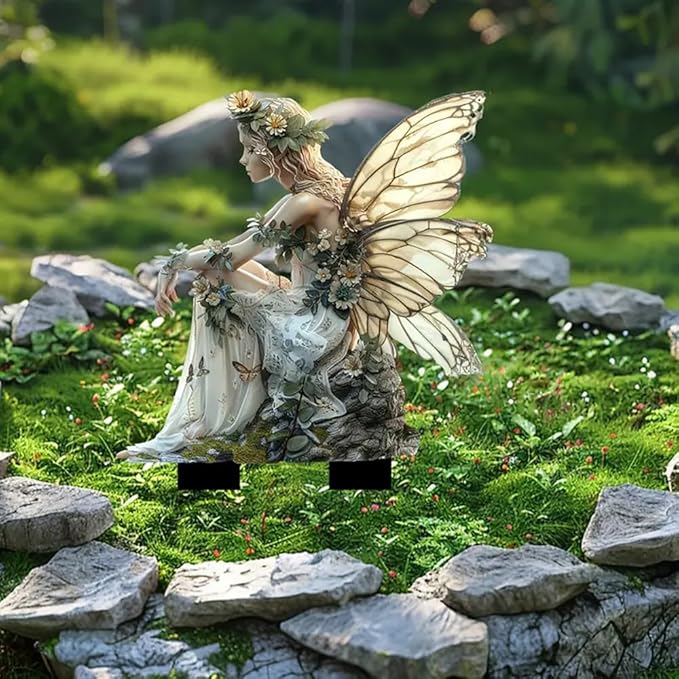 Bohemian Fairy Flower Pot Decor - Planter Pots Decor & Accessories for Home or Garden (Sleeping Elf-6)