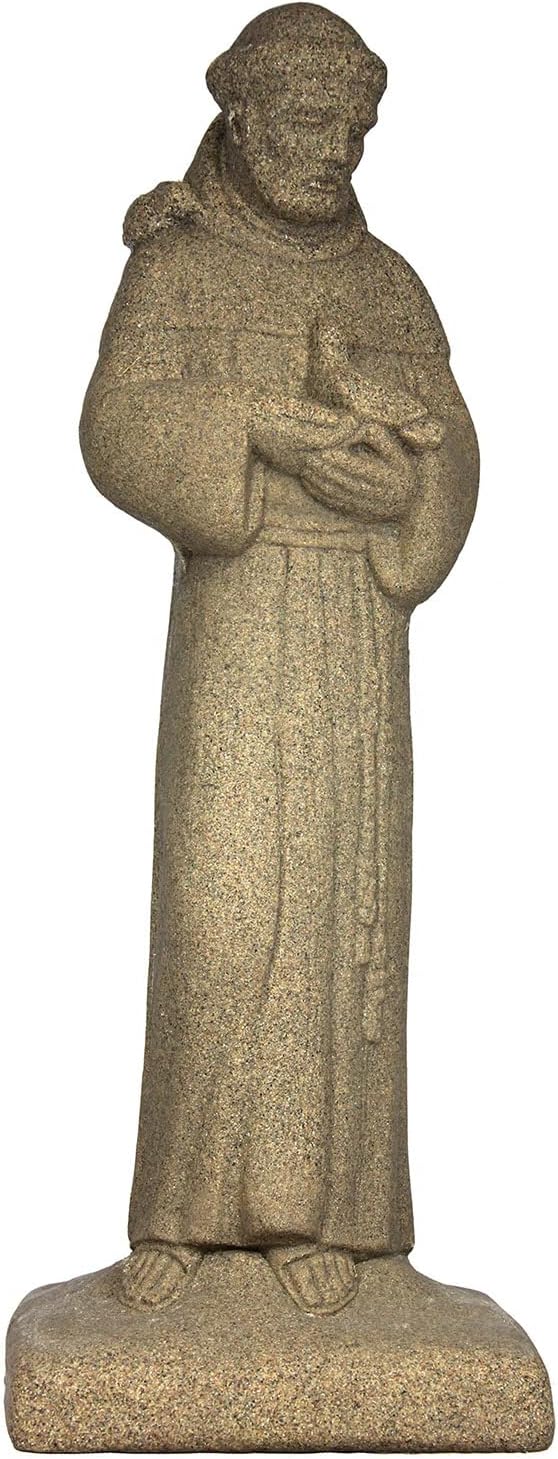 Emsco Group 2230-1AZ Saint Francis Statue – Natural Sandstone Appearance – Made of Resin – Lightweight – 29” Height