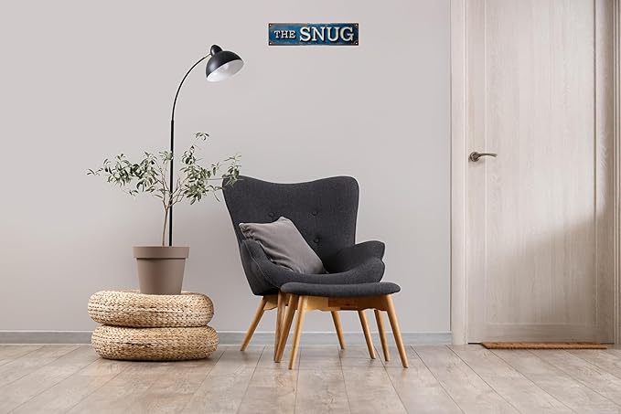 WSUPBPR The Snug Metal Sign 4x16in Cozy Plaque for Reading Nook Wall Decor Comfort Gift