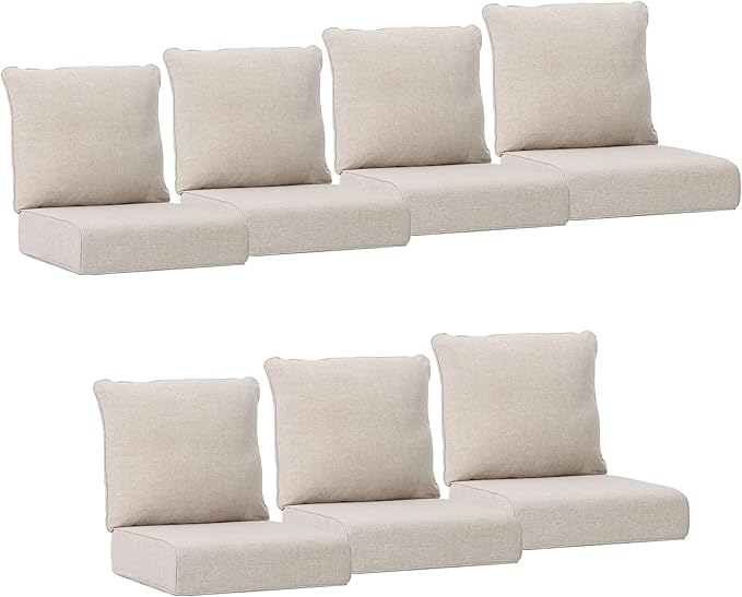 Joyside Outdoor Chair Cushions Set, 24x24 Inch Patio Furniture Cushions, 6’’ Thick, Water Resistant & Fade Resistant, Outdoor Replacement Cushions for Seat and Sofa