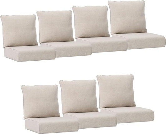 Joyside Outdoor Chair Cushions Set, 24x24 Inch Patio Furniture Cushions, 6’’ Thick, Water Resistant & Fade Resistant, Outdoor Replacement Cushions for Seat and Sofa