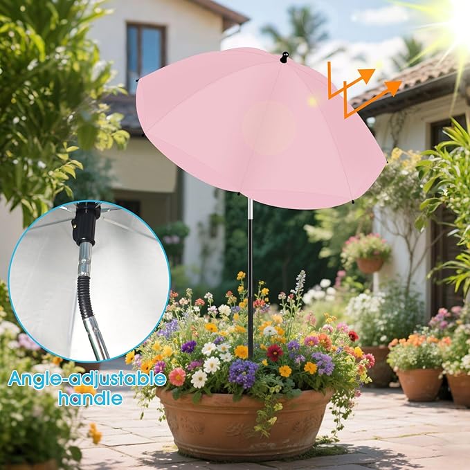 3 Pack Adjustable Plant Shades for Outdoor Plants, Larger Garden Umbrella Shade Covers for Plants, Sun Protection Umbrella for Potted Plants,Garden Bed,Flower Pot (Pink+Blue+Yellow)