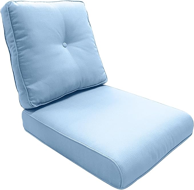 Outdoor Chair Cushions - 22 * 24" Patio Furniture Cushions with Removable Cover, 28D High Density Sponge Filling Outdoor Patio Cushions for Chairs, Rocker, Sofa and Loveseat - Baby Blue