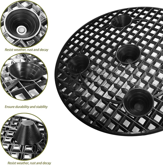 6 Pcs Big Plant Level Pot Elevator 12 Inch Heavy Duty Plant Stands with Saucer for Avoiding Rot on Patio Deck, Plastic Round Planter Pots Elevator for Indoor Outdoor Garden Deck Floor Protector