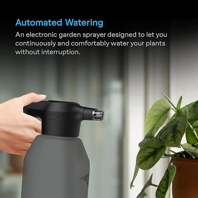 AC Infinity Automatic Sprayer, 2L Portable Electric Spray Bottle, USB Rechargeable with Adjustable Nozzle Spout for Plants Fertilizing Gardening and Cleaning (Frost)