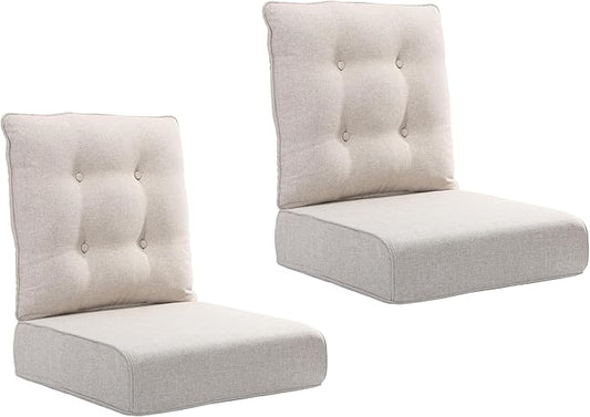 Joyside Outdoor Chair Cushions Set, 22x25/22x24 Inch Patio Furniture Cushions, 6’’ Thick, Water Resistant & Fade Resistant, Outdoor Replacement Cushions for Seat and Sofa