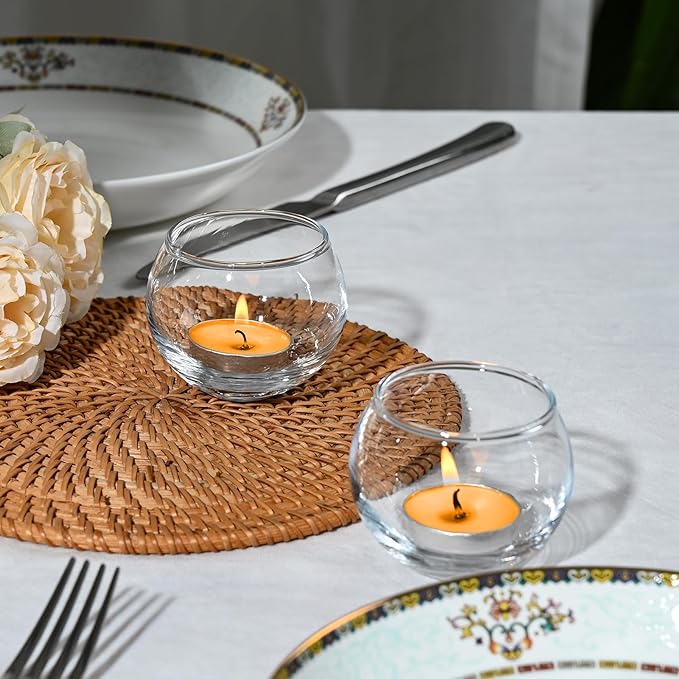 Candle Holder, Glass Candle Holder, Transparent Votive Candle Holders, Can be Used for Engagement, Wedding, Party, Gift Giving and Other Occasions Set of 6
