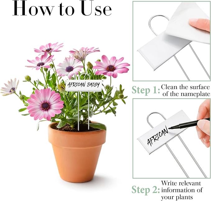 Foraineam 30 Pack Metal Plant Labels Plant Tags Weatherproof Planting Seedling Stake Signs Nursery Tags Large Iron Garden Markers
