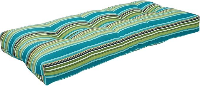 FUNHOME Outdoor Bench Cushion 48 x18 inch with Non-Slip Grips,Water Resistant Porch Swing Cushion,Bench Pillow Pads,Tufted Cushions for Patio Garden Furniture,48" Seat Cushions(Green Stripe)