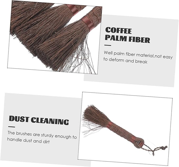 Didiseaon 3Pcs Palm Fiber Bonsai Brush for Flowerpot Cleaning Garden Washing Tool Durable Scratch Design Convenient Bonsai Care Accessories