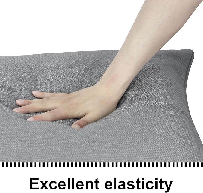 Deep Seat Cushions, Outdoor Cushions, Patio Furniture Cushions, Deep Seat & Back Cushion Patio Cushions for Backyard Couch Sofa Fade Resistant (24x24x4 inches 3 Sets, Light Grey)