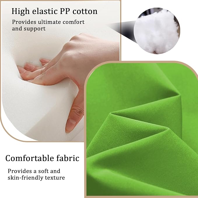 14 Pieces Outdoor Sectional Replacement Cushions for Patio Furniture, 4in Thick Outdoor Sofa Cushions for 6 Seat, Waterproof Deep Seat Couch Patio Cushions Set (Olive Green)
