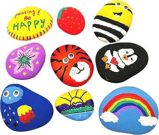 20PCS DIY Rocks 3"-4" Flat & Smooth for Painting, Arts, Crafts, Decoration - Large Kindness Rocks Hand Picked