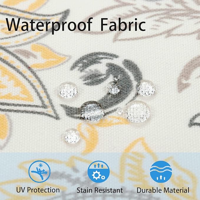 FUNHOME Outdoor Bench Cushion 48 x18 inch with Non-Slip Grips,Water Resistant Porch Swing Cushion,Bench Pillow Pads,Floral Tufted Cushions for Patio Garden Furniture,48" Seat Cushions(Yellow Flower)