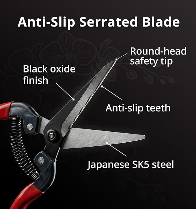 Gardeness 12 PCS Straight SK5 Steel Pruning Shear Garden Scissor Flower Leaf Trimmer Floral Fruits Picking Ultra Sharp Gardening Snips Bonsai Cutter Durable Effort-saving Clippers, Hand Pruners