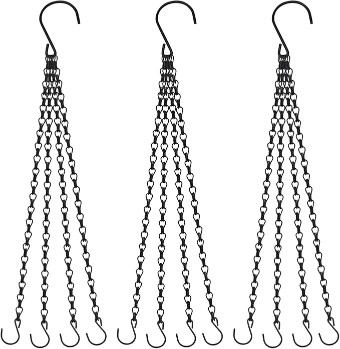 3 Pieces Hanging Baskets Chains 4 Leads Hanging Chains 23 Inches Long Flower Pot Basket Chains, for Planters, Bird Feeders, Lantern, Lamp