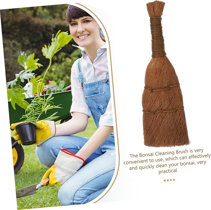 Happyyami Bonsai Cleaning Brush Palm Fibre Tool for Garden Washing Stain Removal Multi-use Accessory for Bonsai Plant Care for Garden Enthusiasts