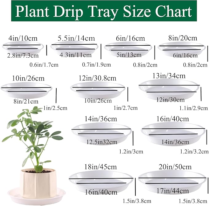 30 Pack Plant Saucer 5 Inches Plant Trays for Pots Plastic Round Drip Trays Flower Pot Saucers Planter Water Tray Plant Drainage Tray, Light Grey