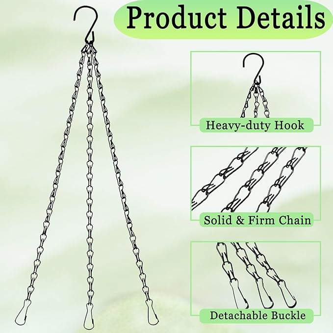 6pcs13.7inch Hanging Basket Planter Hanging Chain，Replacement Plant Hangers for Bird Feeders,Planters Wind Chimes and Decorative