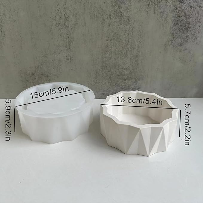 Origami Flower Pot Silicone Mold Succulent Striped Planter Vase Concrete Mold Plaster Epoxy Resin Cement Clay Storage Box Mould
