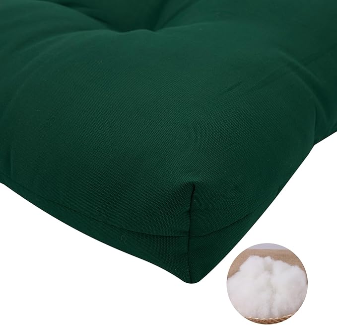 FUNHOME Outdoor Bench Cushion 45 x18 inch with Non-Slip Grips,Water Resistant Porch Swing Cushion,Bench Pillow Pads,Tufted Cushions for Patio Garden Furniture,45" Seat Cushions(Dark Green)