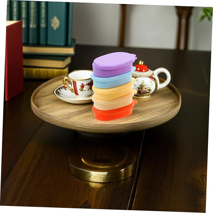 10PCS Miniature Lunch Box for Dollhouse Food Storage Realistic Mini Food Containers with Picnic Bread Fruit Design DIY Fairy Garden Accessories for Miniature Kitchen Decor
