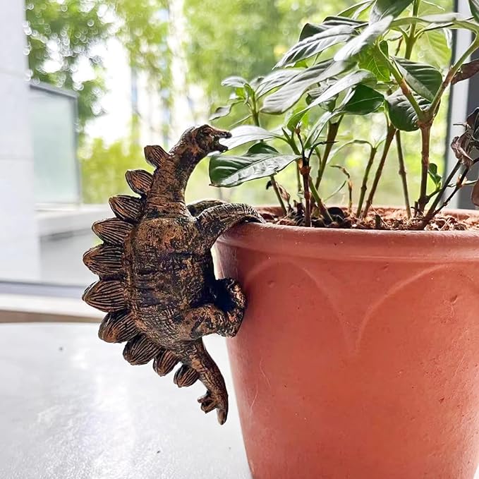 Mini Resin Dinosaurs, Dinosaur Garden Statues, Flower Pot Plant Decoration, Fairy Garden Accessories, for Family or Friends,This is a Unique (Sword Dragon)