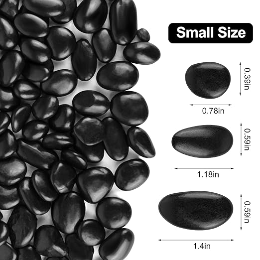 5 lbs Natural Black River Rocks,1-2 Inches Decorative Stones Pebbles for Indoor Plants Decorative Rocks for Potted Plants Small Black Rocks for Indoor Plants,Vases,Aquariums,Terrarium,Fish Tank