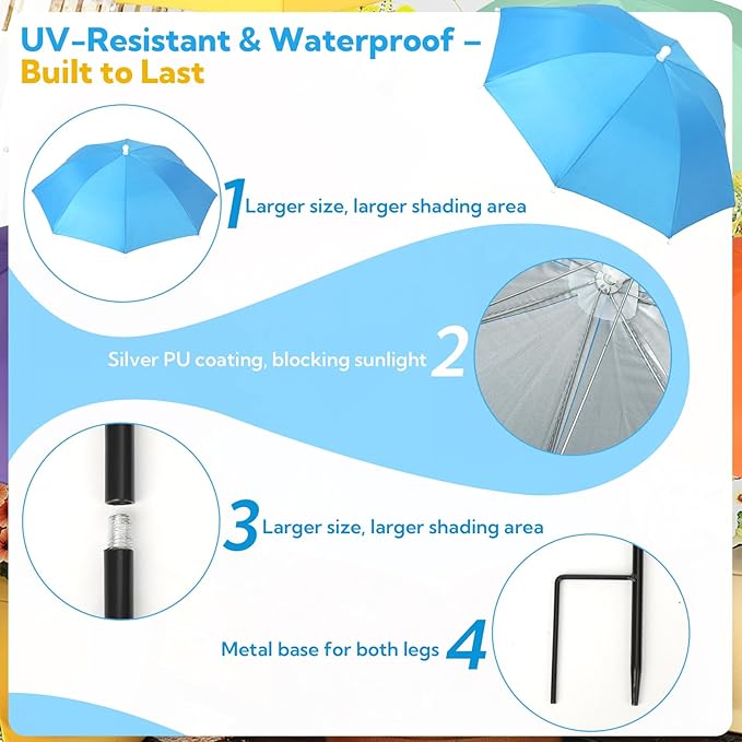 6 Pack Plant Umbrellas for Outdoor Plants, Garden Umbrella Shade for Potted Plants and Garden Beds, Sun Shade Cover to Defend Plants From Blazing Sun