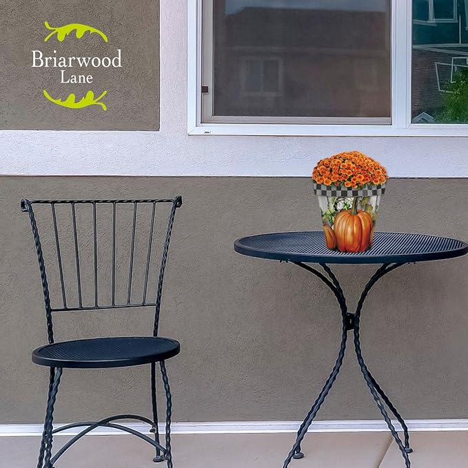 Briarwood Lane Fall Planter 8.5" x 8.5" x 8.5" Country Pumpkins Small for Fall Planter