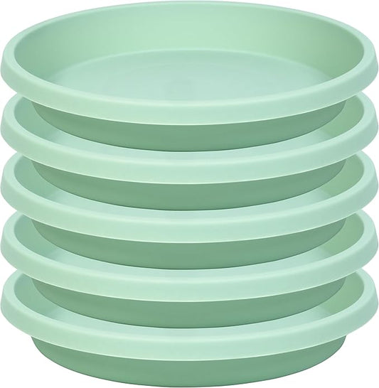 Plastic Plant Saucer 10 Inch Round Pack of 5 Plant Saucers Thickened Reusable Drip Trays for Flower Pots